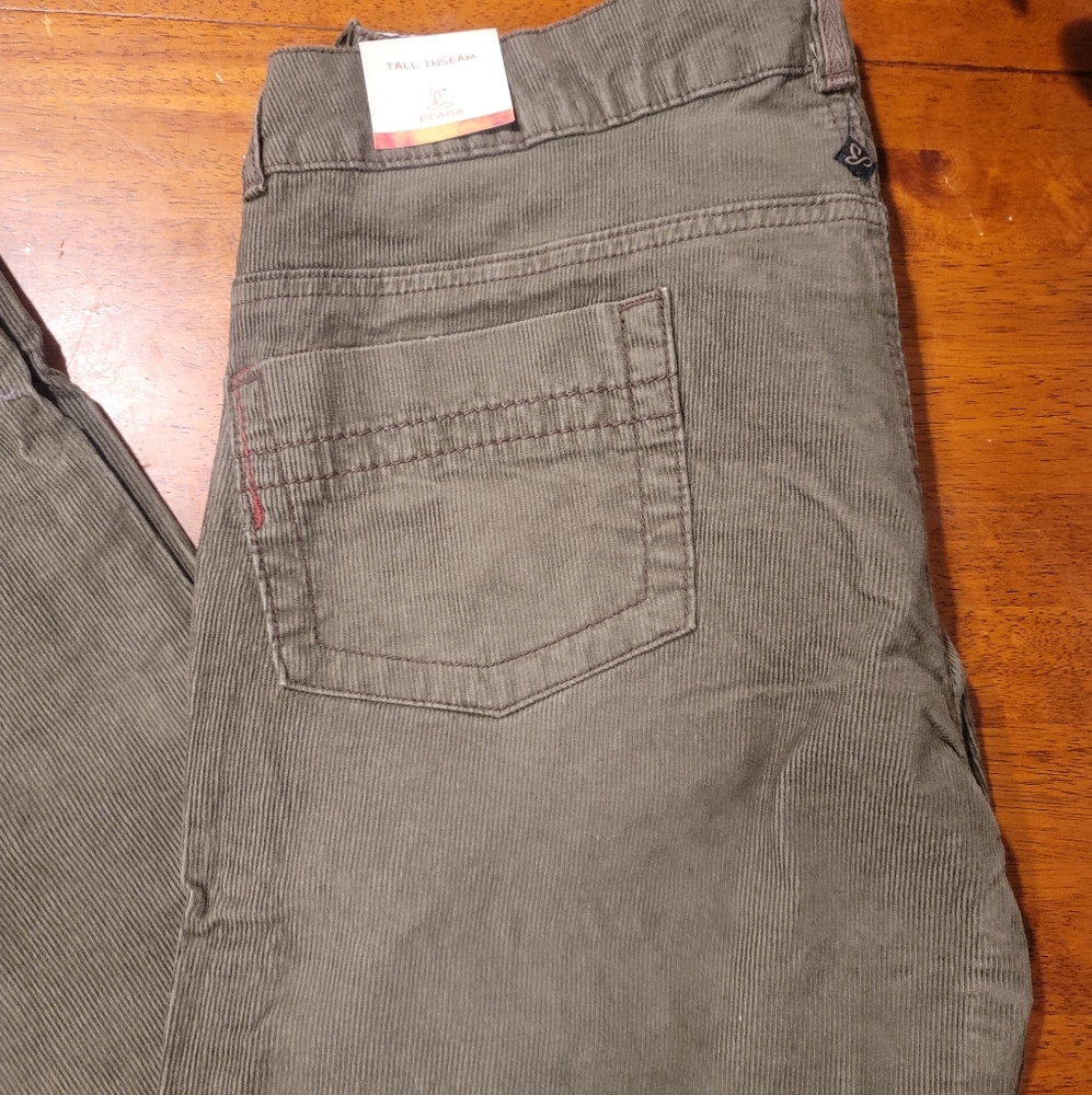 Prana tall inseam sz 14 olive  green new w tags